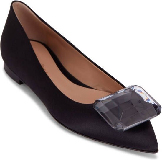 Gianvito Rossi Jaipur satin flats Black