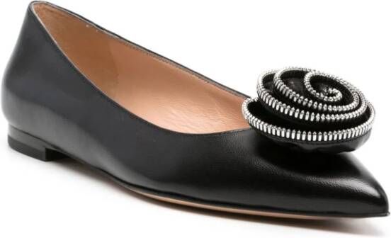 Gianvito Rossi Karina 05 leather ballerina shoes Black