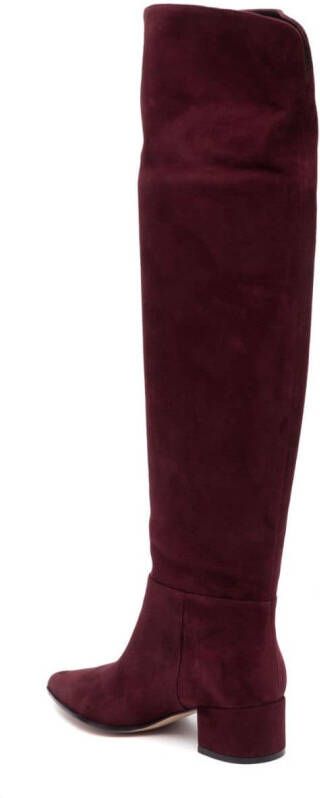 Gianvito Rossi knee-high suede boots Red