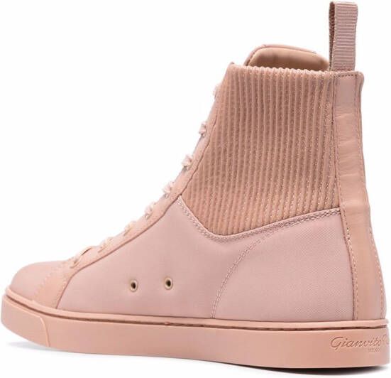 Gianvito Rossi knit-panelled high-top sneakers Pink
