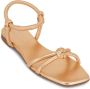 Gianvito Rossi knot-detail flat leather sandals Gold - Thumbnail 2