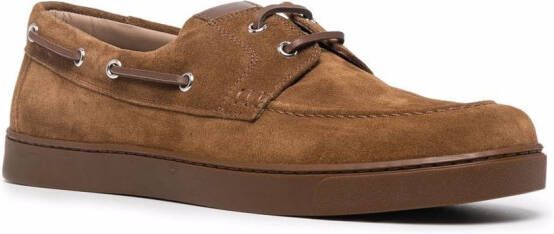 Gianvito Rossi lace-up detail boat shoes Brown