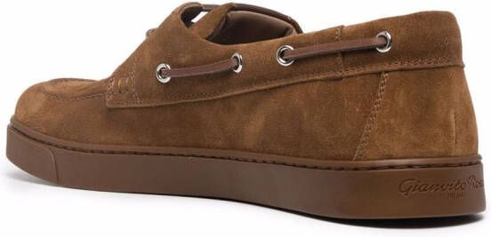 Gianvito Rossi lace-up detail boat shoes Brown