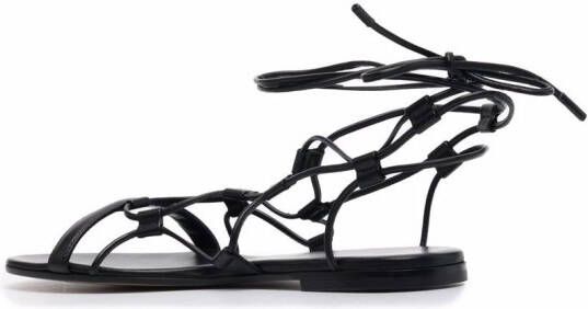 Gianvito Rossi lace-up leather sandals Black