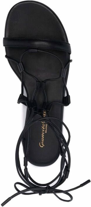 Gianvito Rossi lace-up leather sandals Black