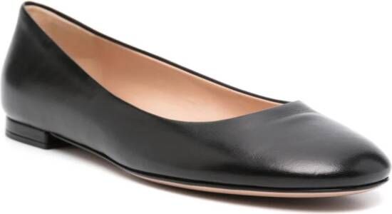 Gianvito Rossi leather ballerina shoes Black
