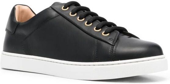 Gianvito Rossi leather lace-up sneakers Black