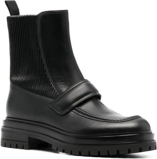 Gianvito Rossi leather-panel boots Black