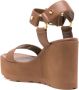 Gianvito Rossi leather wedge sandals Brown - Thumbnail 3