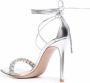 Gianvito Rossi Leomi Crystal 105mm braided sandals Silver - Thumbnail 3