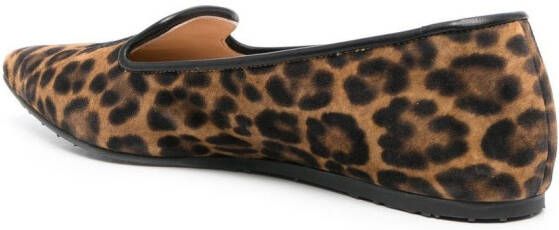 Gianvito Rossi leopard-print loafers Brown