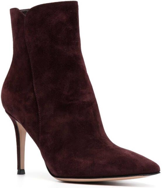 Gianvito Rossi Levy 85mm suede boots Red