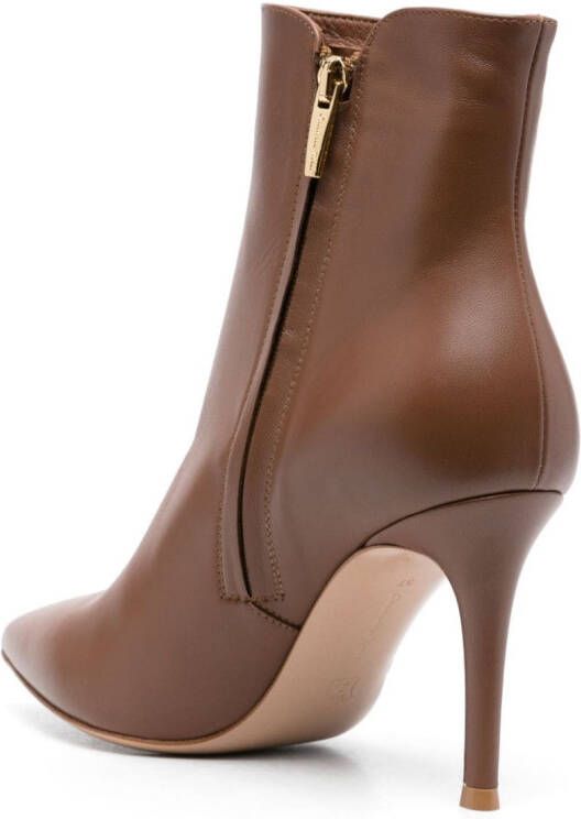 Gianvito Rossi Levy 95mm pointed-toe boots Brown