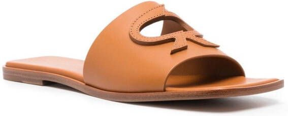 Gianvito Rossi Ribbon leather slides Brown