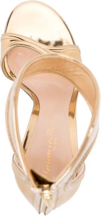 Gianvito Rossi Lucrezia 105mm metallic sandals Gold