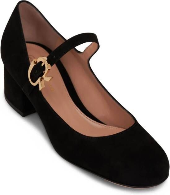 Gianvito Rossi Mary Ribbon 45 mm suede pumps Black