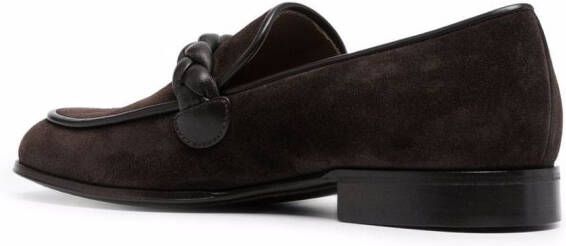 Gianvito Rossi Massimo braid-embellished suede loafers Brown