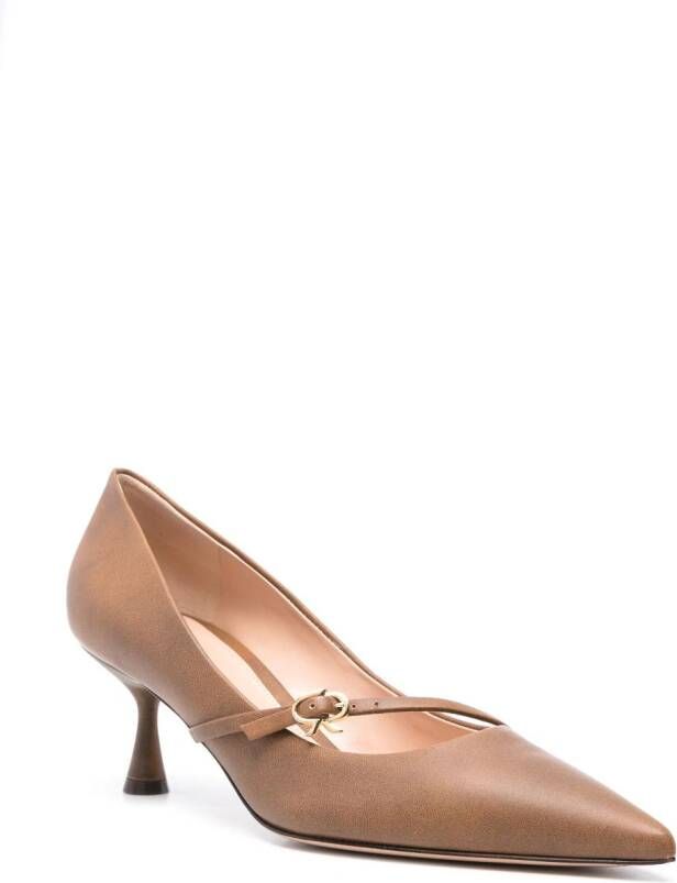 Gianvito Rossi Medolyn 55mm leather pumps Brown