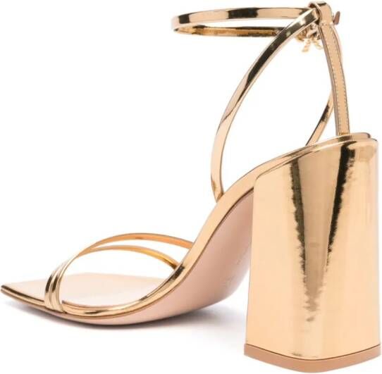 Gianvito Rossi Meko metallic leather sandals Gold