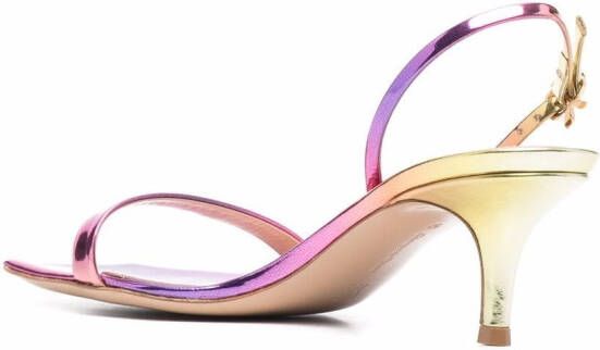 Gianvito Rossi metallic-effect leather sandals Pink