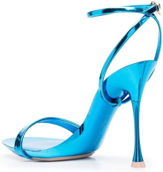 Gianvito Rossi metallic-finish 110mm heeled sandals Blue