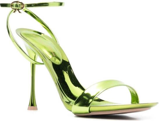 Gianvito Rossi metallic-finish 110mm heeled sandals Green
