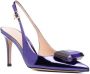 Gianvito Rossi metallic-finish 95mm pointed pumps Blue - Thumbnail 2