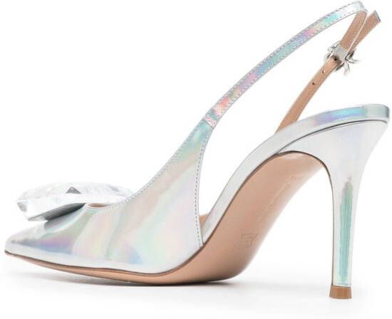 Gianvito Rossi metallic-finish 95mm pointed pumps Grey