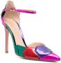 Gianvito Rossi metallic patchwork pointed-toe 105mm pumps Blue - Thumbnail 2
