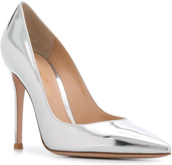 Gianvito Rossi Gianvito 105mm metallic-effect pumps Silver