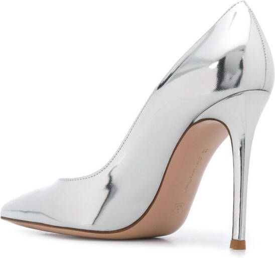 Gianvito Rossi Gianvito 105mm metallic-effect pumps Silver