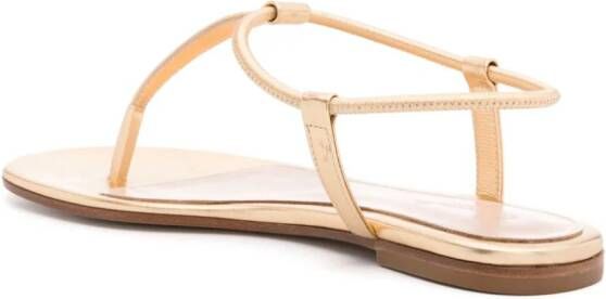 Gianvito Rossi metallic thong-strap sandals Gold