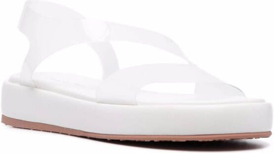 Gianvito Rossi Metropolis flatform sandals White