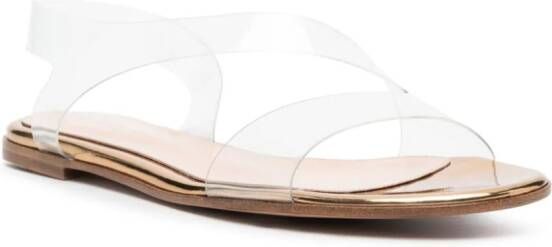 Gianvito Rossi Metropolis leather flat sandals Neutrals