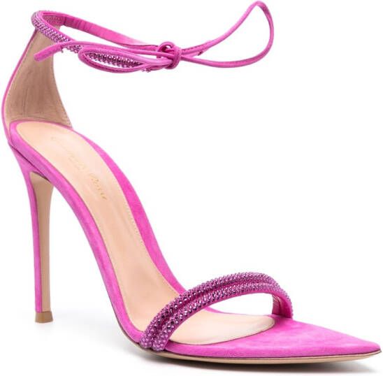 Gianvito Rossi Montecarlo 115mm crystal-embellished sandals Pink