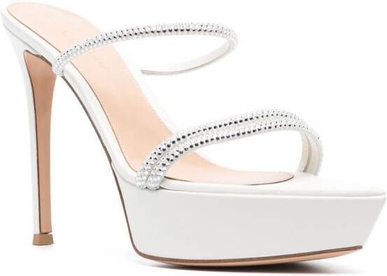 Gianvito Rossi Montecarlo crystal-embellished 130mm sandals White