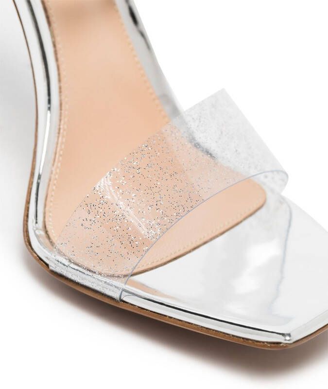 Gianvito Rossi Odyssey 150mm glitter-embellished sandals Silver