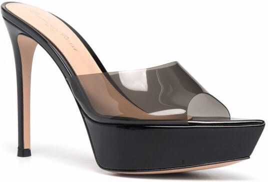 Gianvito Rossi Betty 120mm transparent mules Brown