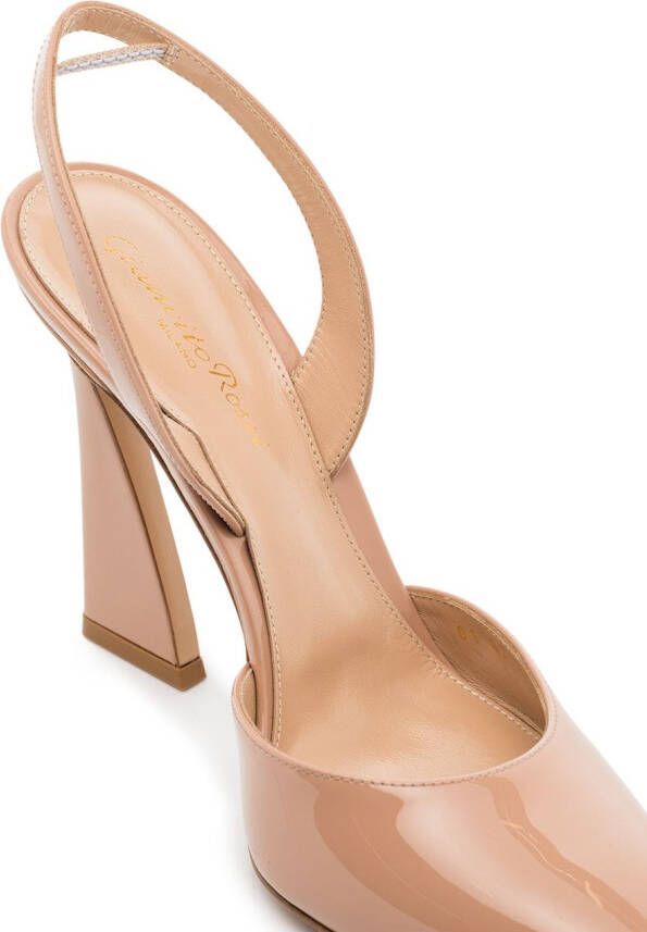 Gianvito Rossi patent leather 105mm slingback pumps Neutrals