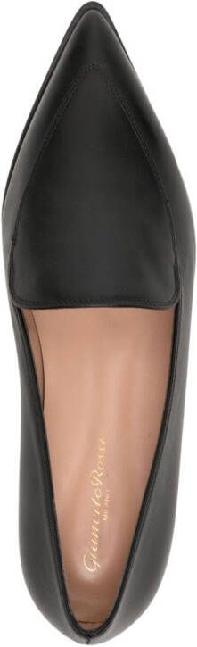 Gianvito Rossi Perry pointed-toe leather loafers Black