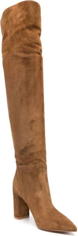 Gianvito Rossi Piper 90mm suede knee-high boots Brown