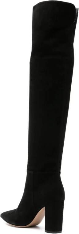 Gianvito Rossi Piper knee-high suede boots Black