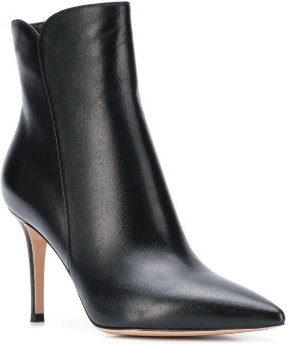Gianvito Rossi Levy 85mm leather ankle boots Black