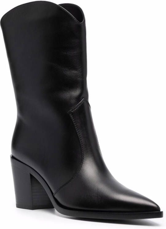 Gianvito Rossi pointed leather boots Black