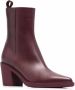 Gianvito Rossi pointed leather heeled ankle boots Red - Thumbnail 2