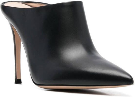 Gianvito Rossi pointed leather mules Black