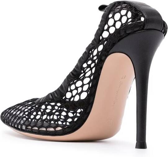 Gianvito Rossi pointed mesh pumps Black
