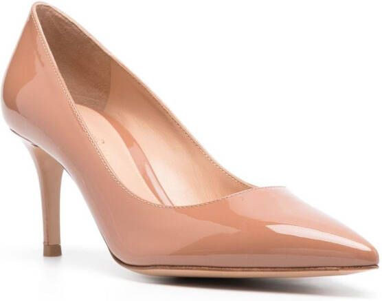 Gianvito Rossi pointed-toe 70mm leather pumps Neutrals