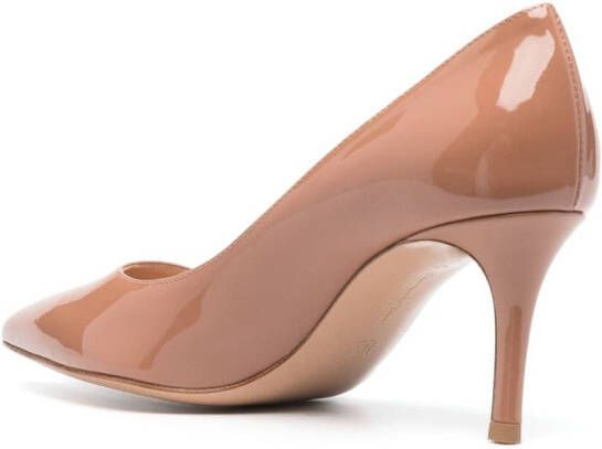 Gianvito Rossi pointed-toe 70mm leather pumps Neutrals