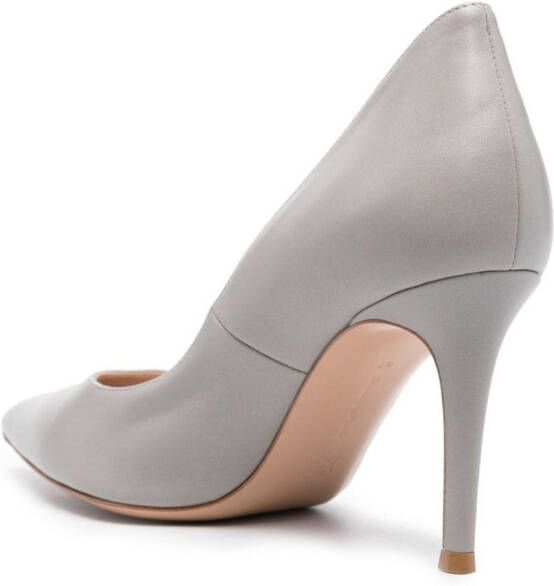 Gianvito Rossi pointed-toe 90mm leather pumps Grey